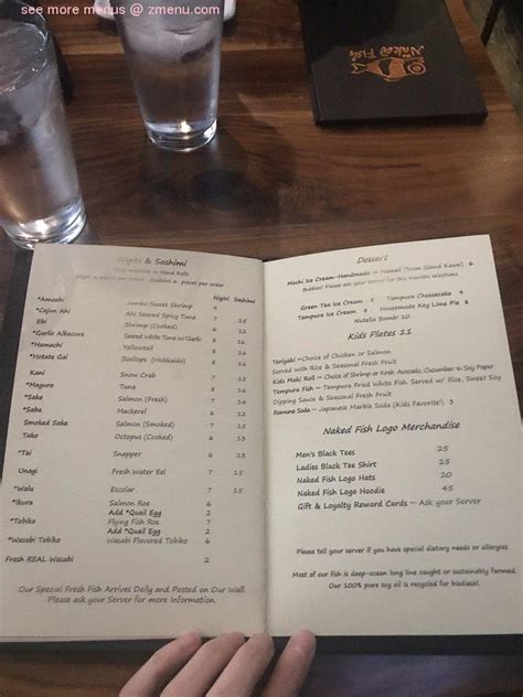 naked fish menu|Menu